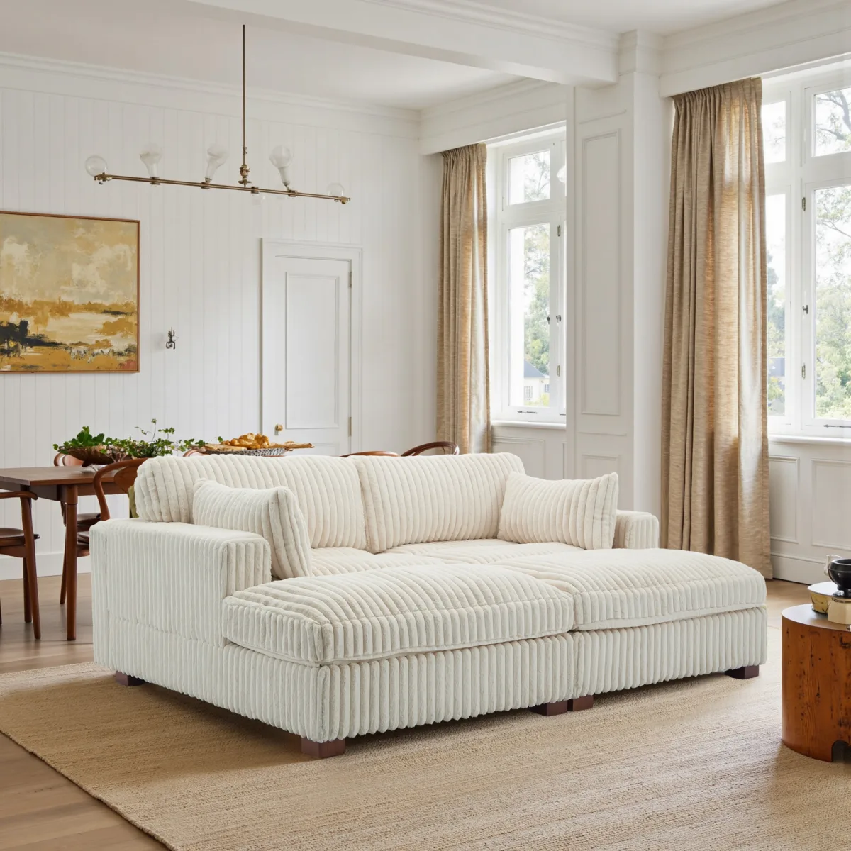 Sondera 82.6" Modular Corduroy Chaise Lounge Sofa - Image 12