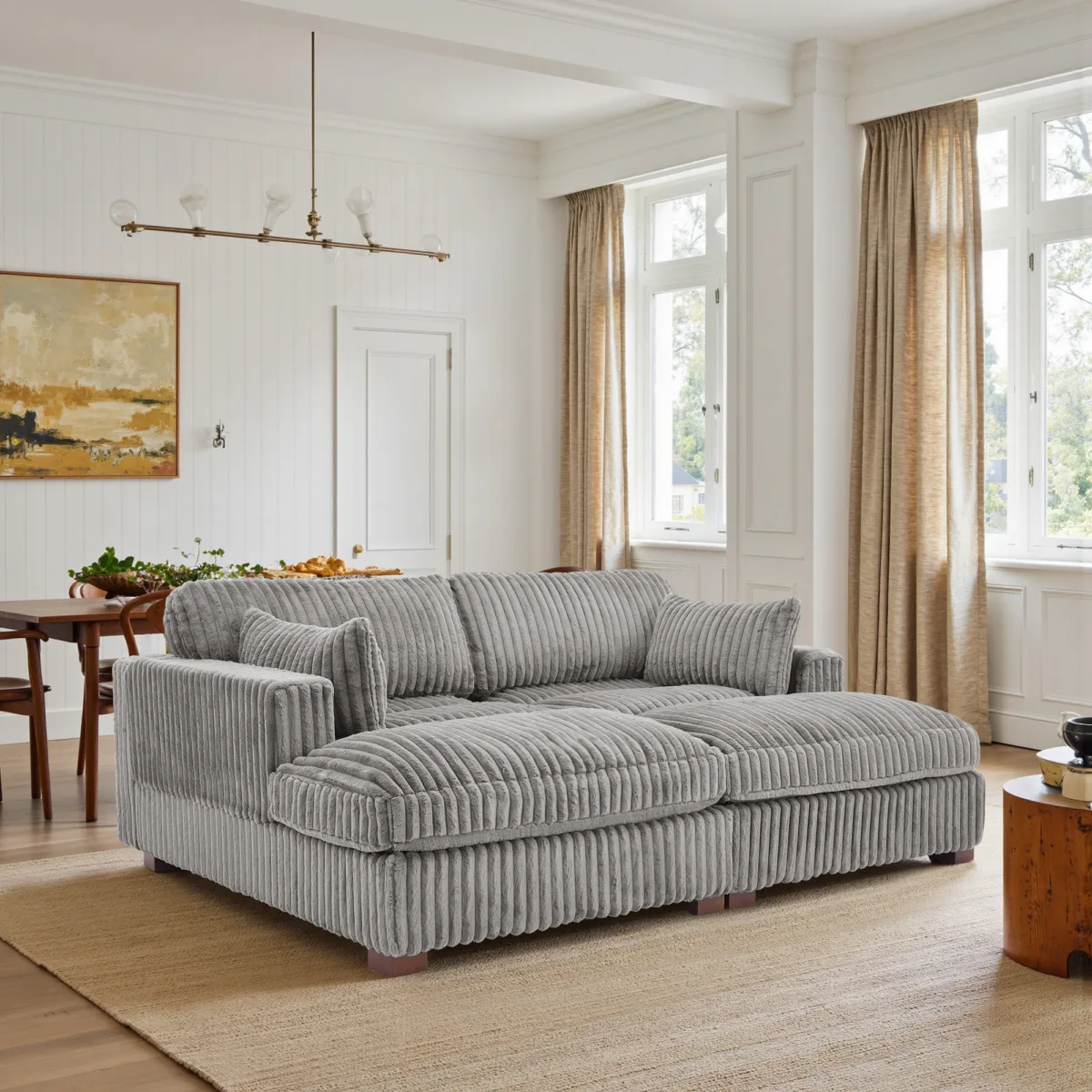 Sondera 82.6" Modular Corduroy Chaise Lounge Sofa - Image 10
