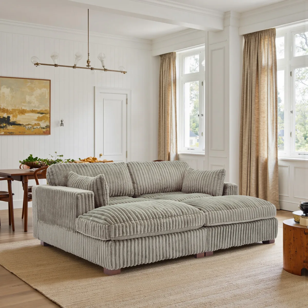 Sondera 82.6" Modular Corduroy Chaise Lounge Sofa - Image 9