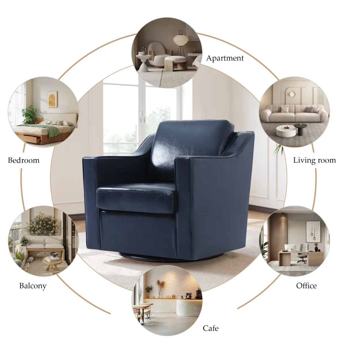 Upholstered Swivel Armchair - Image 10