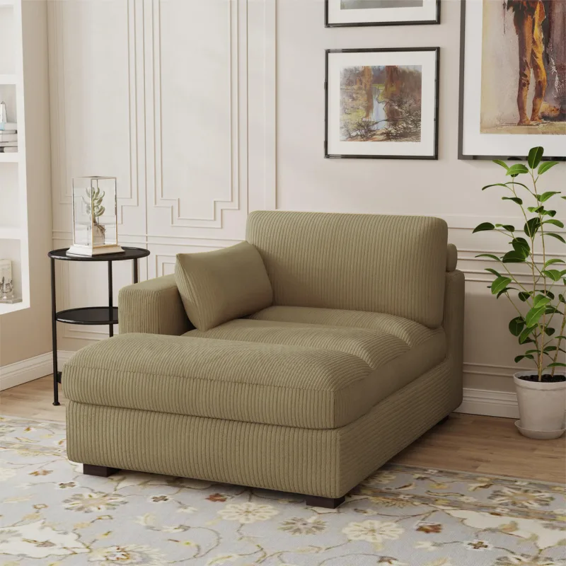 Sondera 41.3" Right Arm Facing Corduroy Chaise Lounge - Image 9
