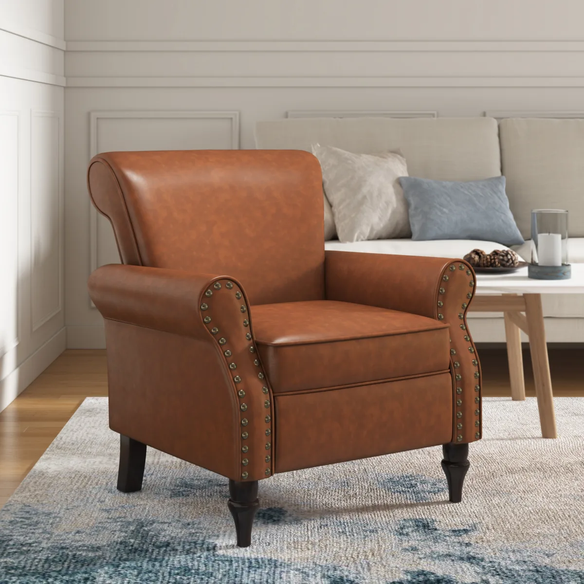 Aveloy French Country Rolled Arms Accent Chair - Image 8