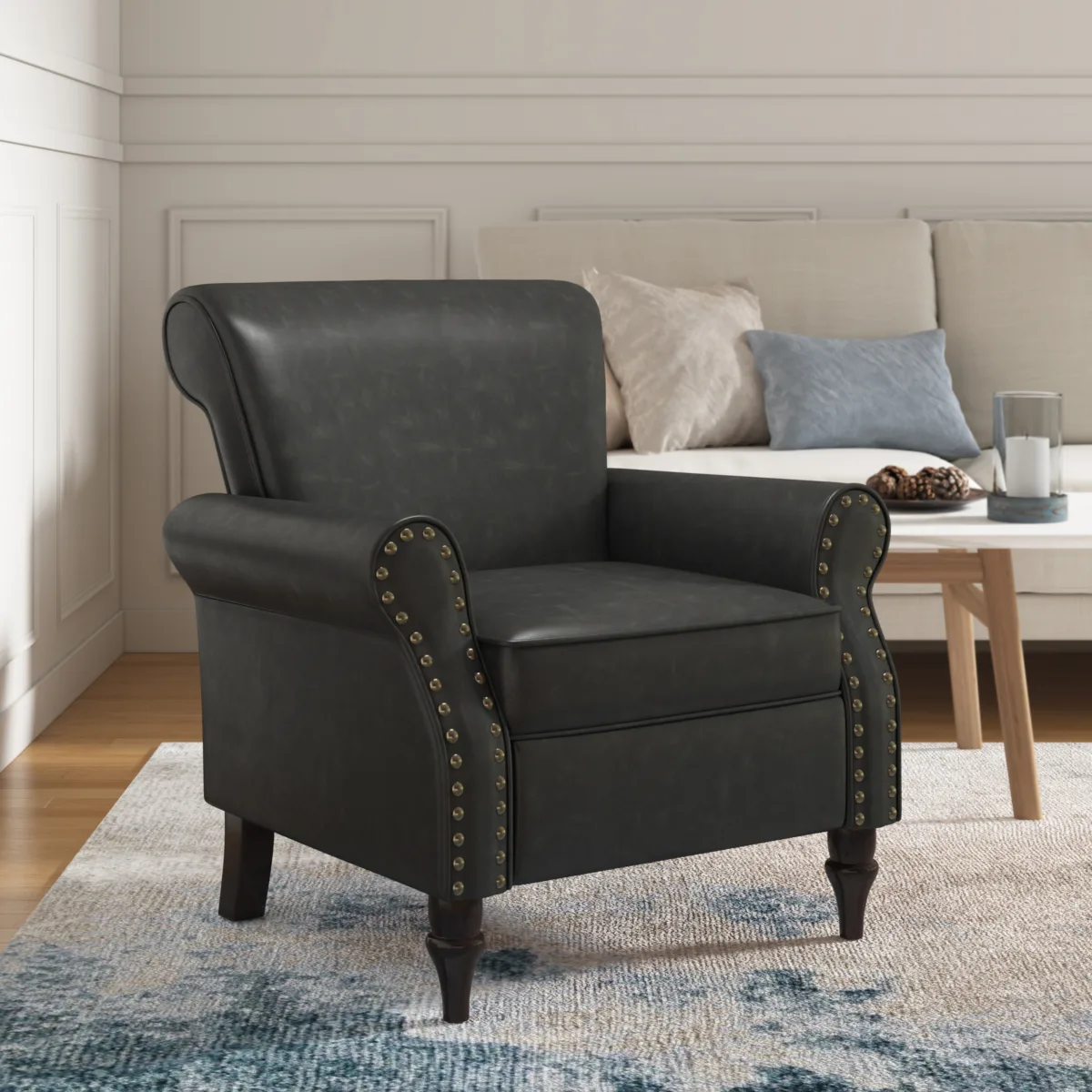 Aveloy French Country Rolled Arms Accent Chair - Image 6
