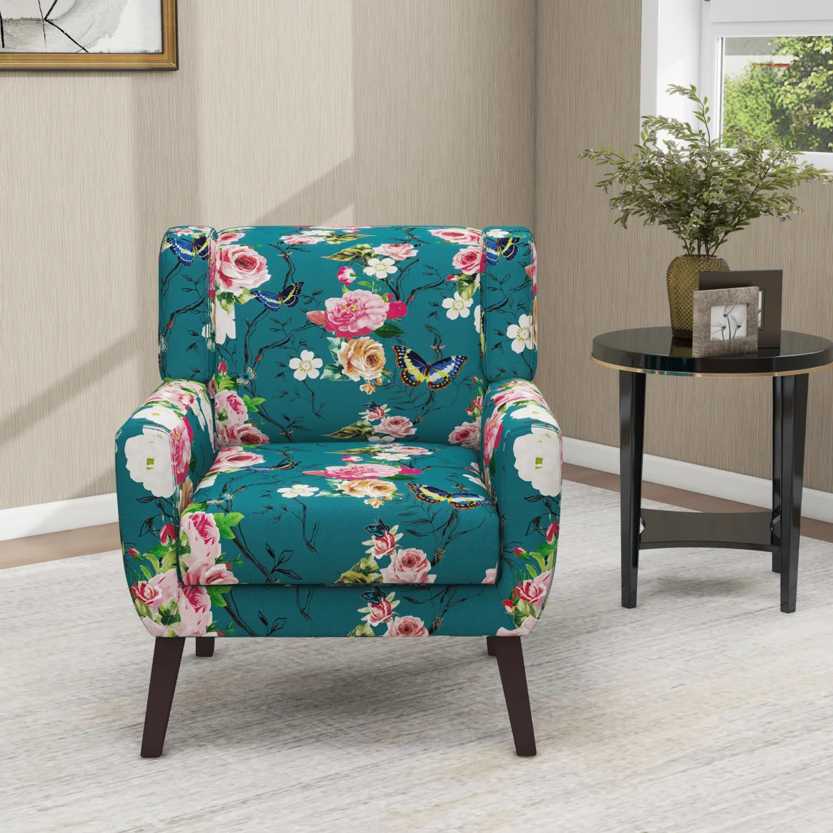 Orvia Minimalist Fabric Upholstered Accent Chair - Image 9