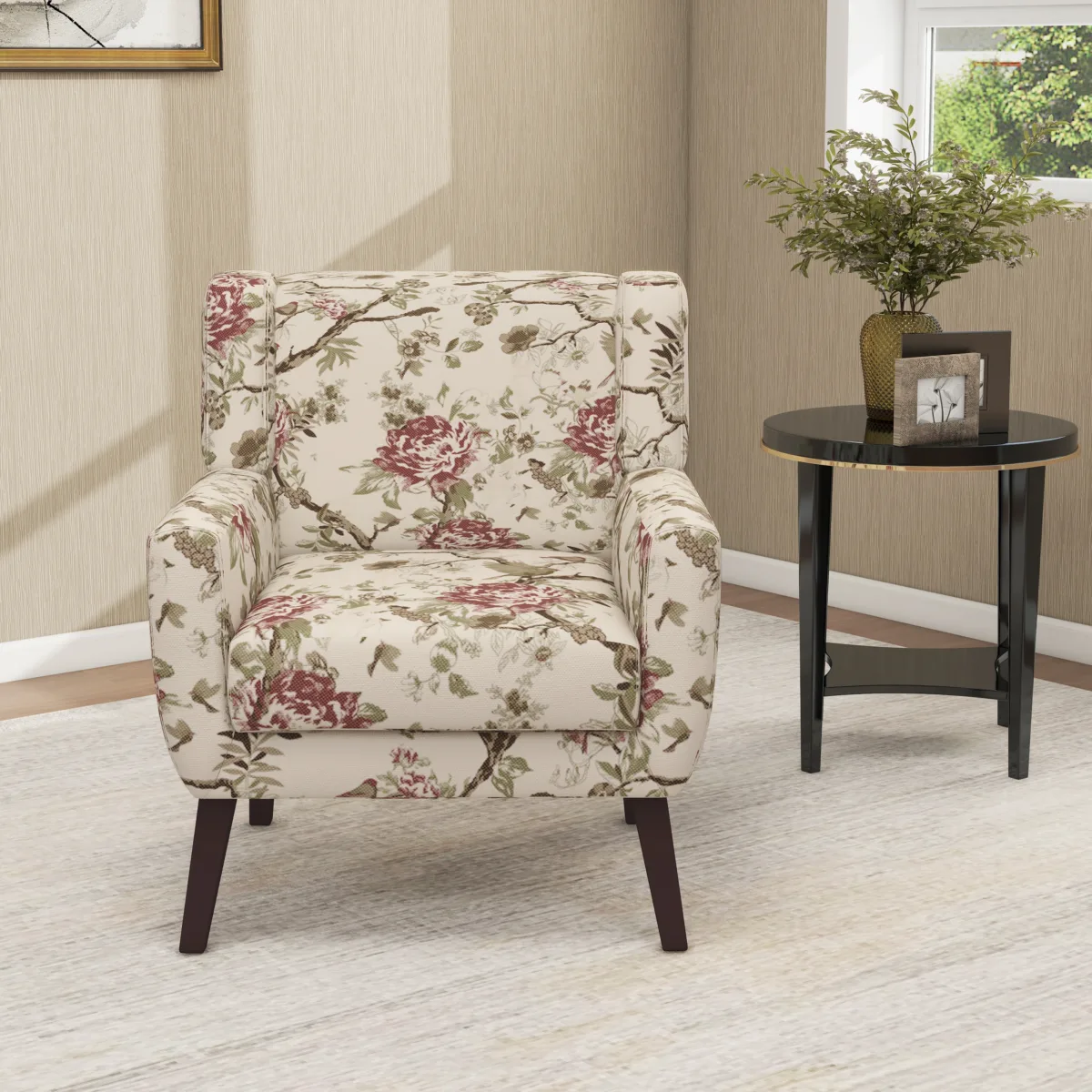 Orvia Minimalist Fabric Upholstered Accent Chair - Image 8
