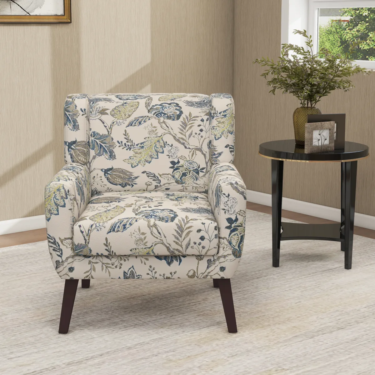 Orvia Minimalist Fabric Upholstered Accent Chair - Image 7