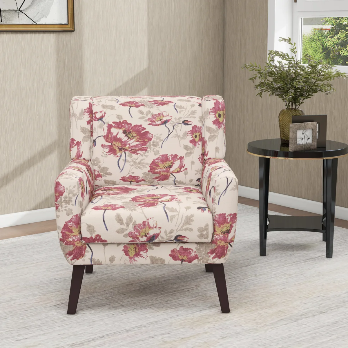 Orvia Minimalist Fabric Upholstered Accent Chair - Image 6