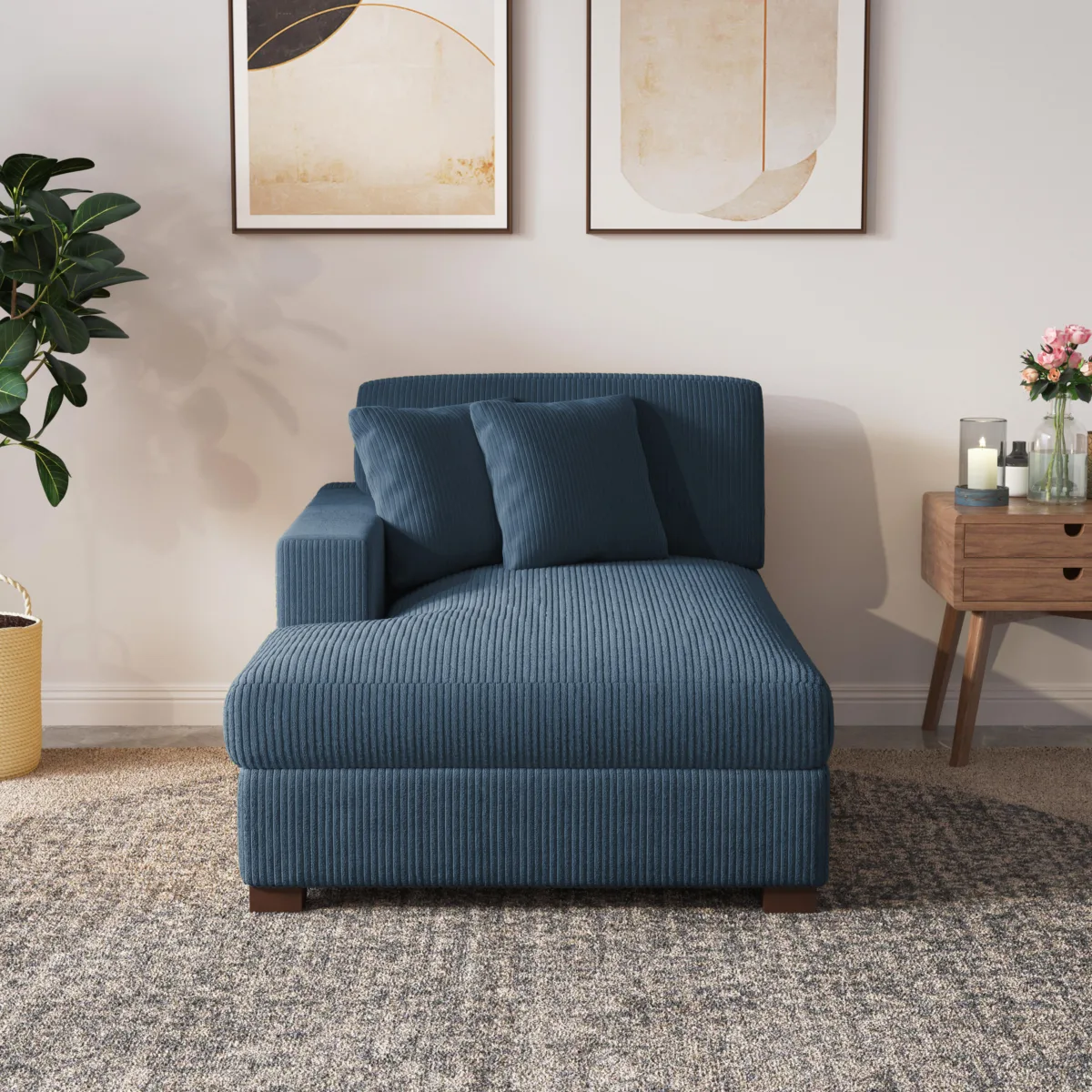 Phydra Modular Corduroy Lounge Chaise - Image 2