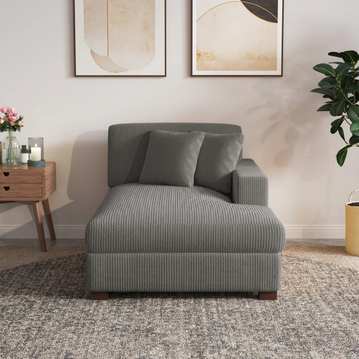 Phydra Modular Corduroy Lounge Chaise - Image 15