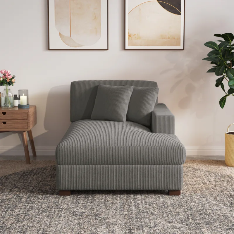 Phydra Modular Corduroy Lounge Chaise - Image 15