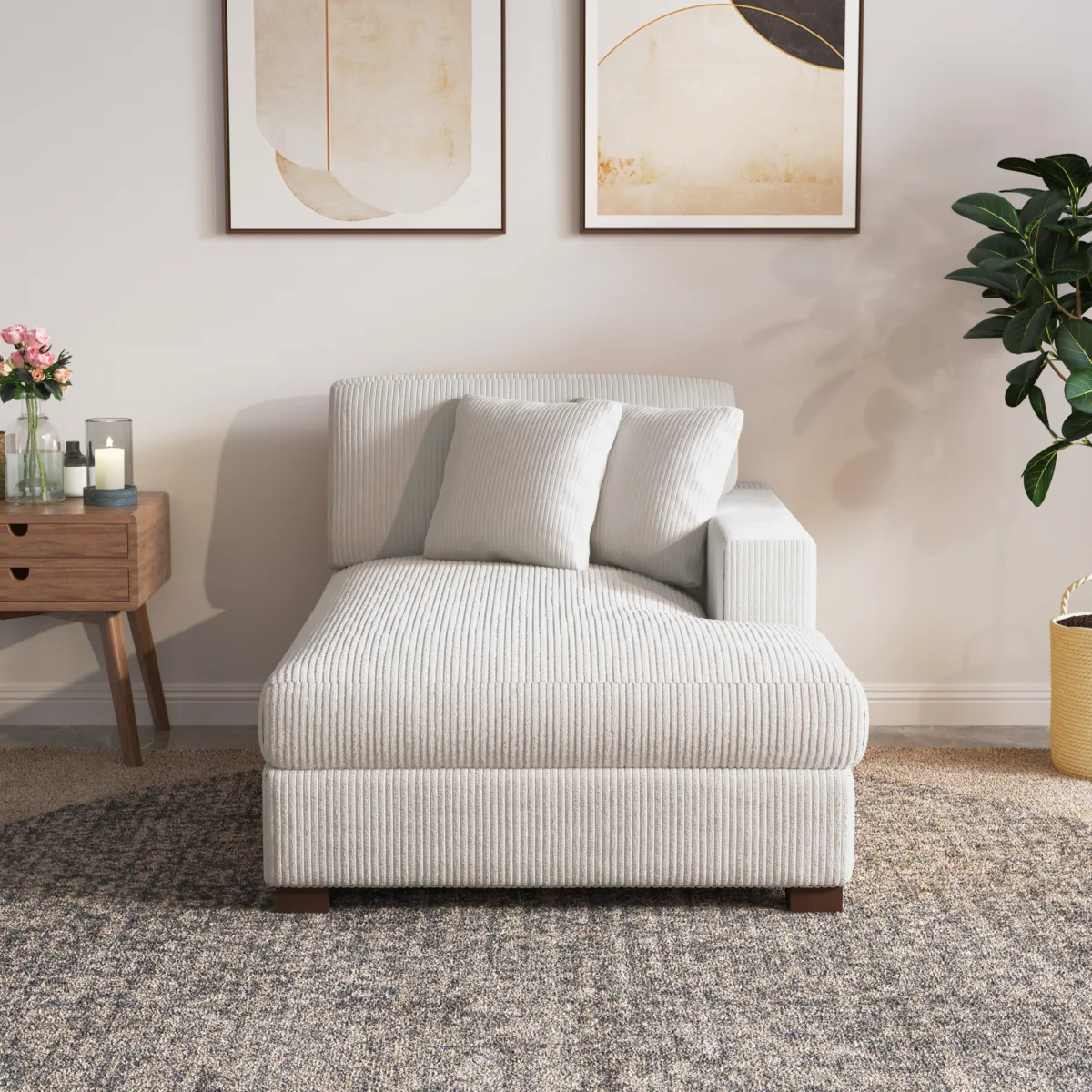 Phydra Modular Corduroy Lounge Chaise - Image 8