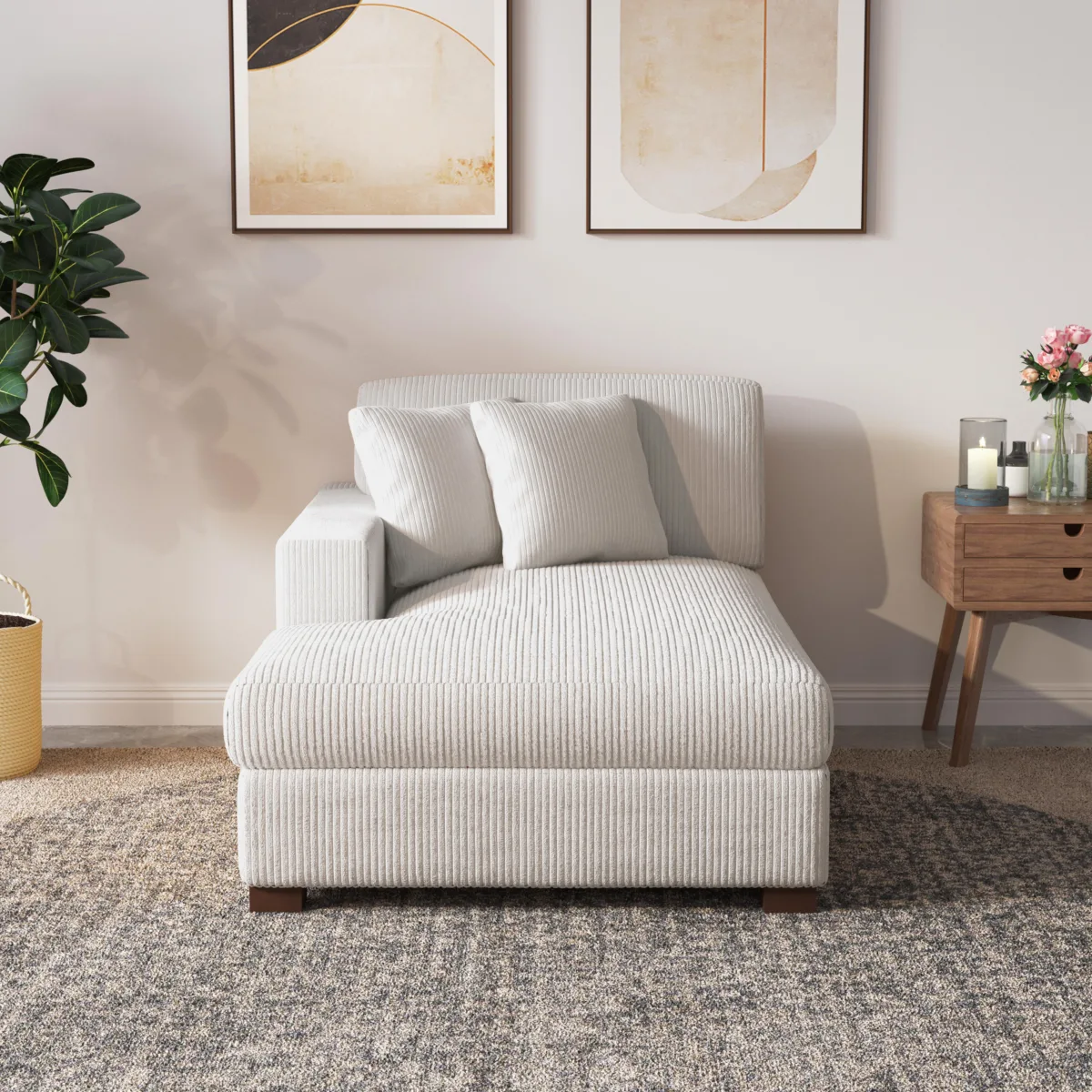 Phydra Modular Corduroy Lounge Chaise - Image 12