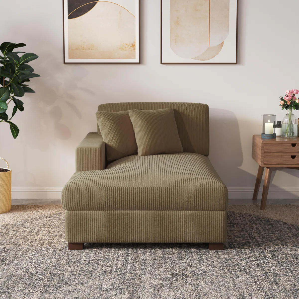 Phydra Modular Corduroy Lounge Chaise - Image 7