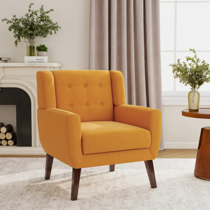 Orsona Button Tufted Fabric Accent Chair - Image 3