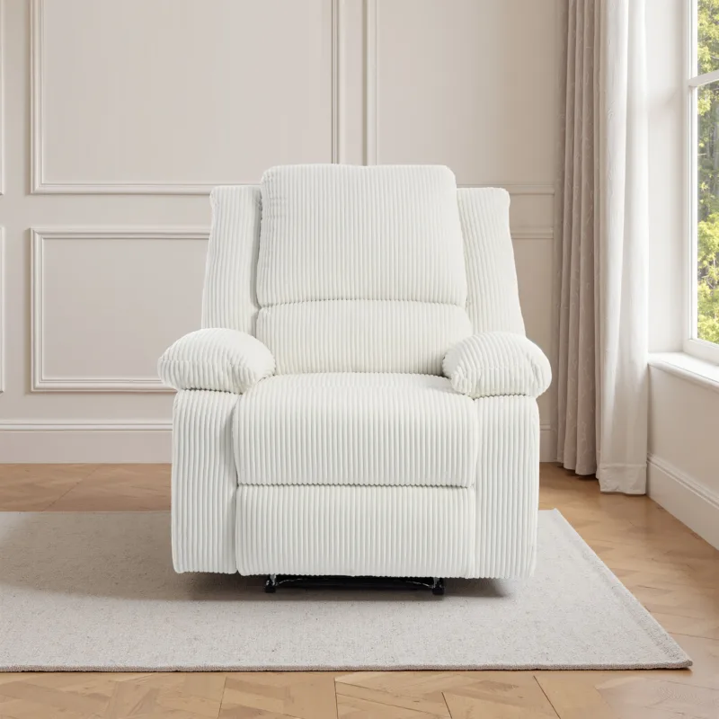 Nyxos Overstuffed Faux Leather Manual Recliner - Image 2