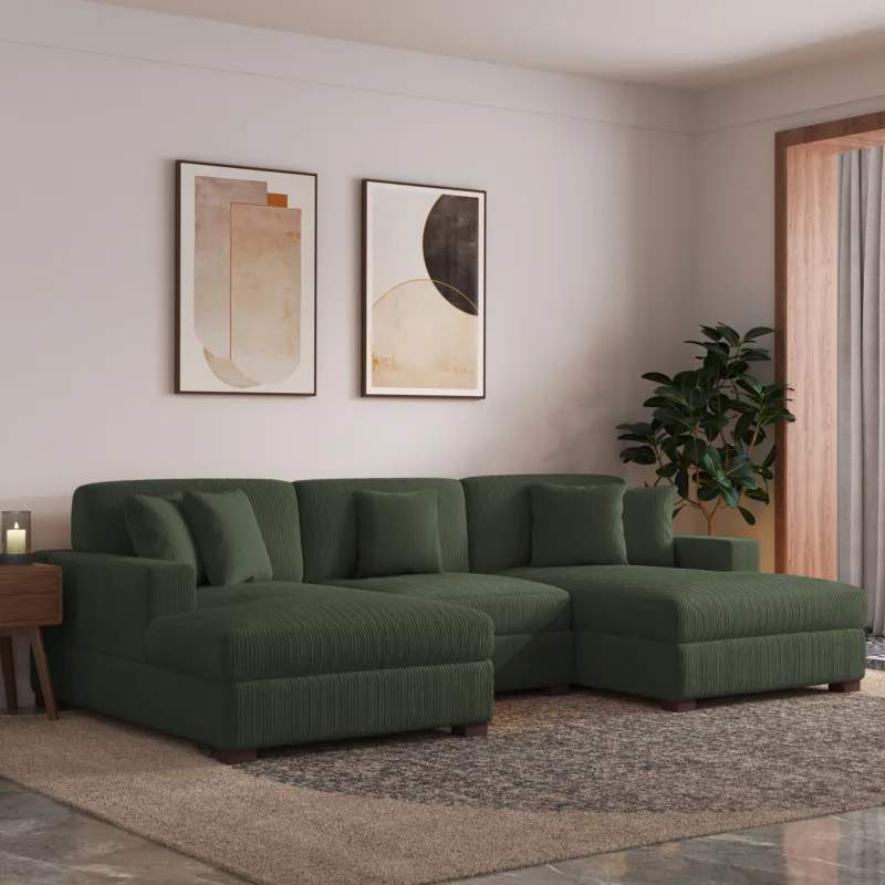 Phydra Low Profile Upholstered Double Chaise Sectional Sofa - Image 2