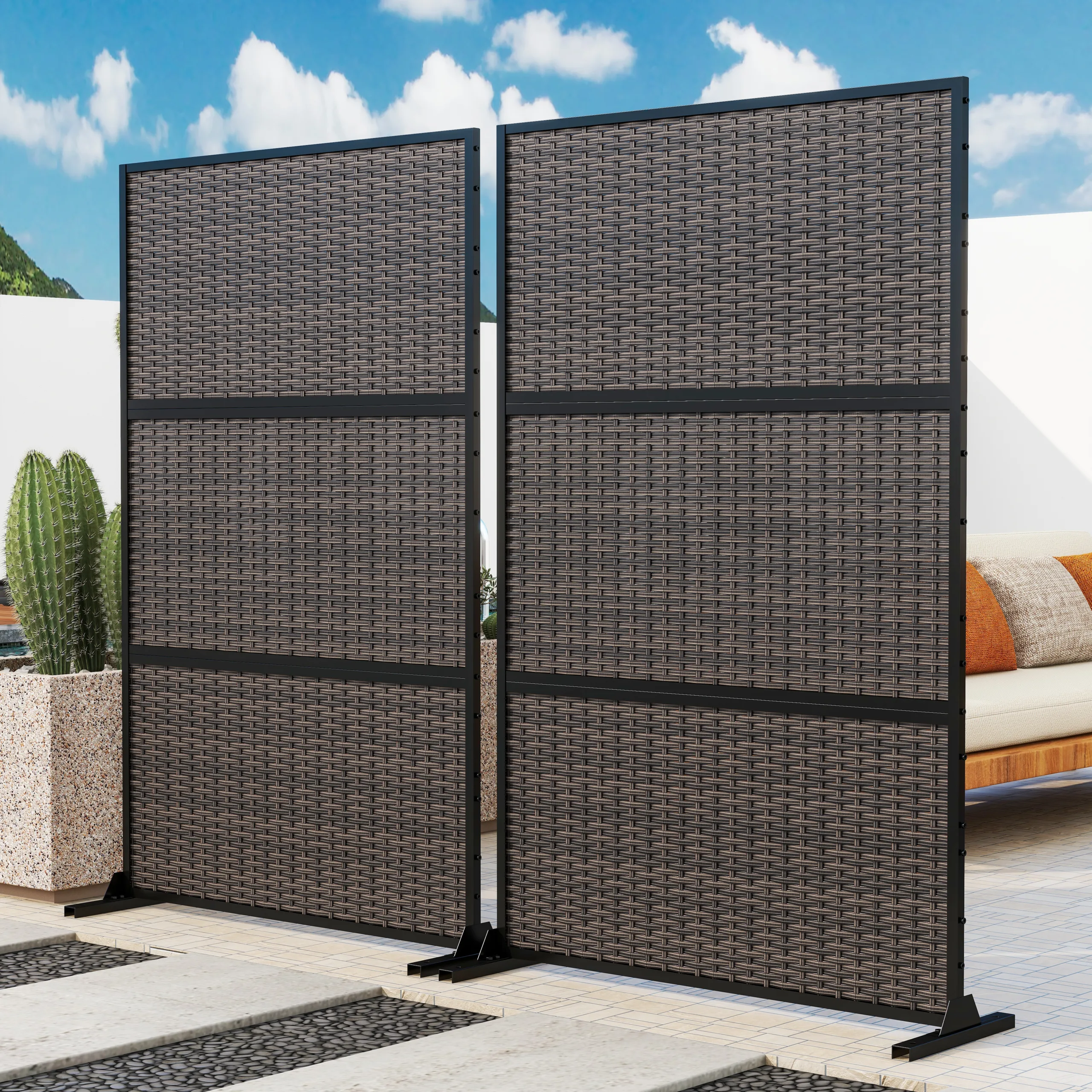 1灰5 Aldrae 6 ft H x 4 ft W Woven Polymer Outdoor Privacy Screen - Image 1