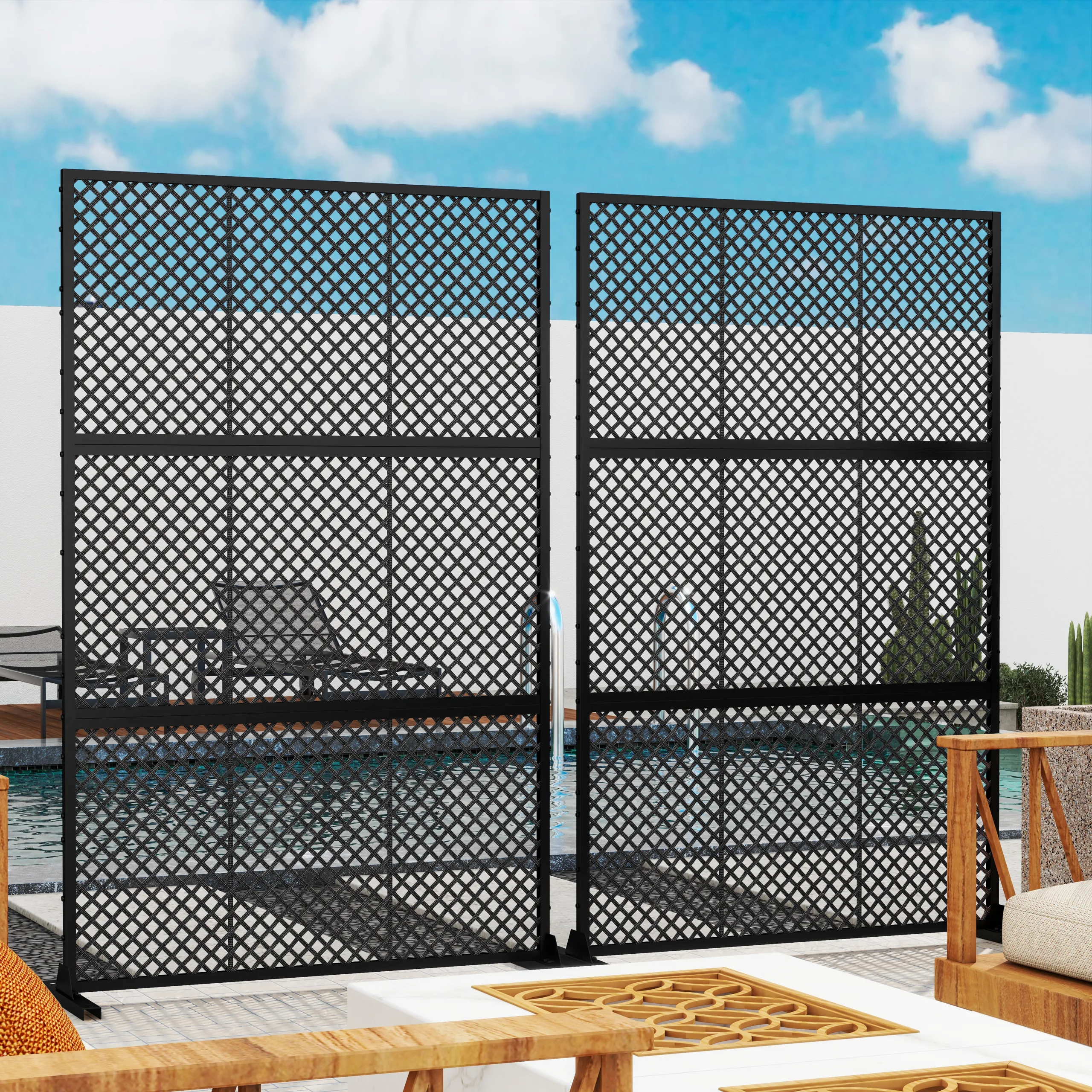 1黑4 Ombrus 6 ft H x 4 ft W Woven Lattice Outdoor Privacy Screen - Image 1