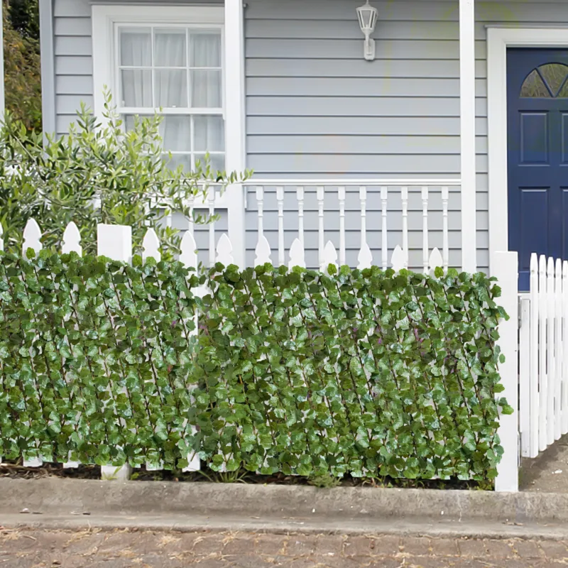 Evaren 50" H x 32" W Expandable Artificial Hedge Ivy Fence - Image 3