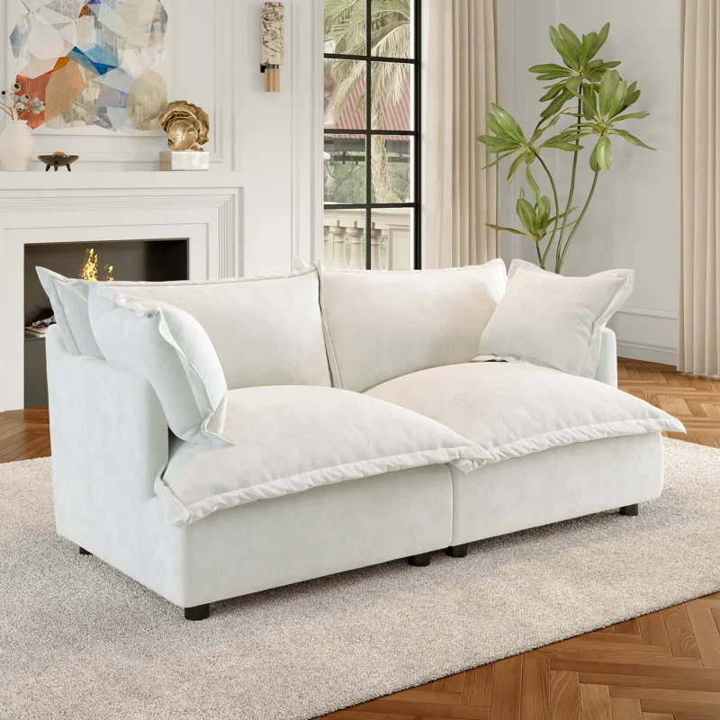 Lione Flange Edge Modular Chenille Upholstered Sofa - Image 2
