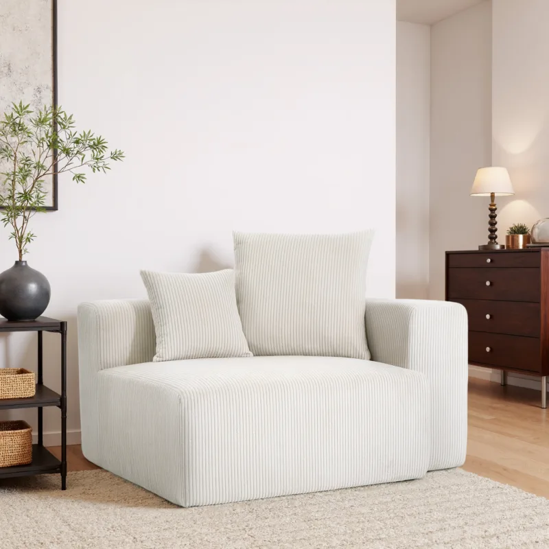 Reloom Single Arm Modular Corduroy Corner Chair - Image 2