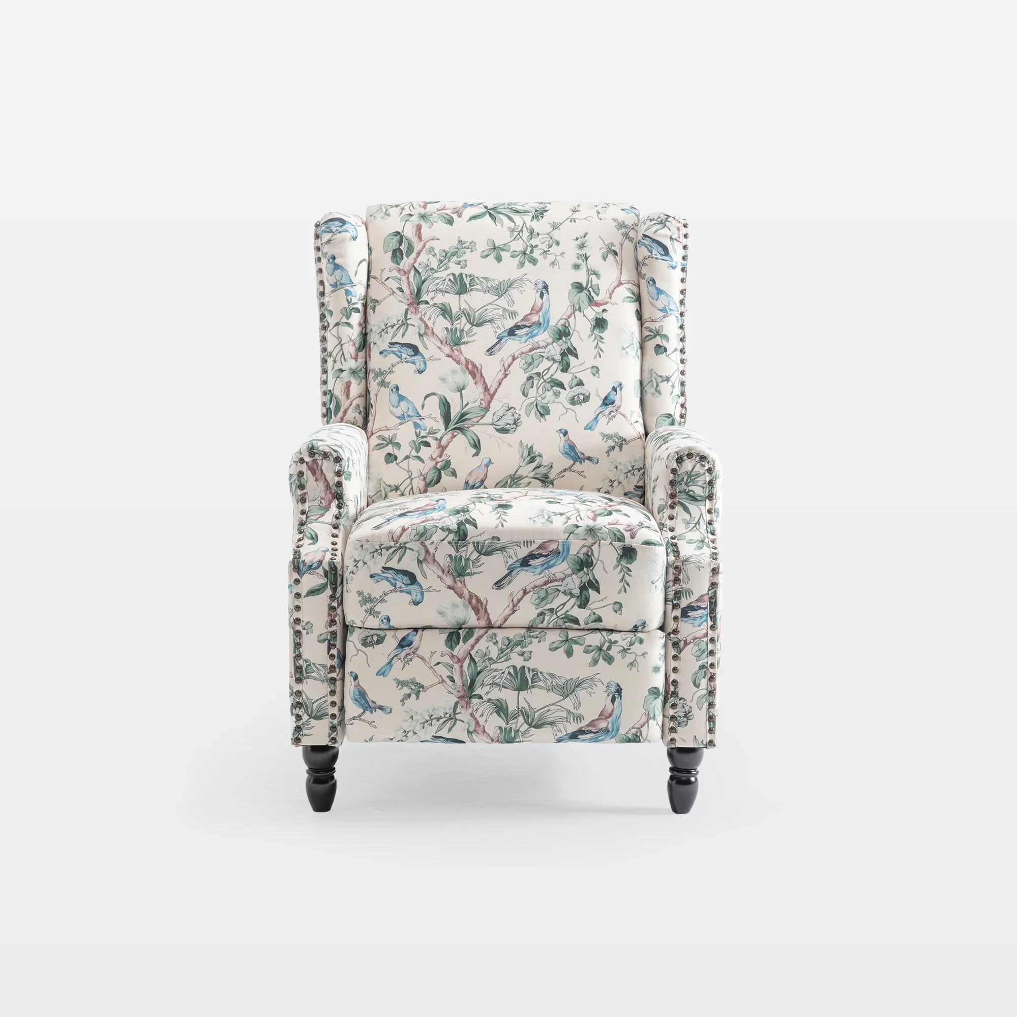 CH0058-MAIN Lillienne Patterned Nailhead Manual Push-Back Recliner - Image 1