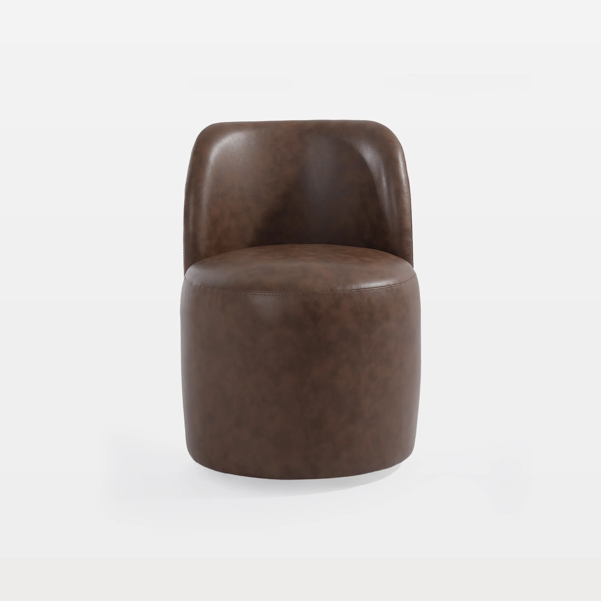 CH0063-P-BROWN-MAIN Minimalist Designed Barrel Dining Chair - Image 1