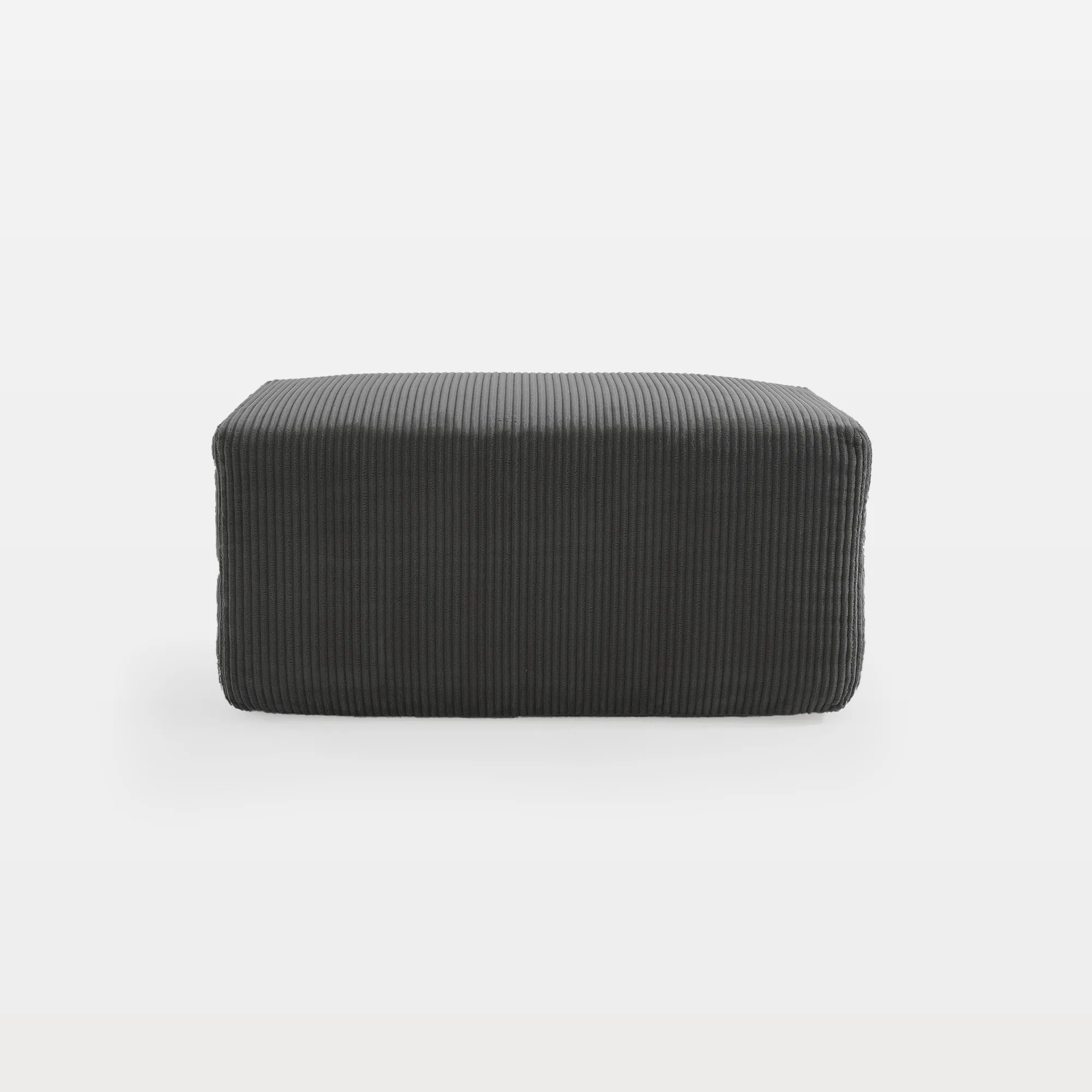 CS0012-GRAY-OTTOMAN-MAIN Camelle Rectangular Corduroy Upholstered Ottoman - Image 1