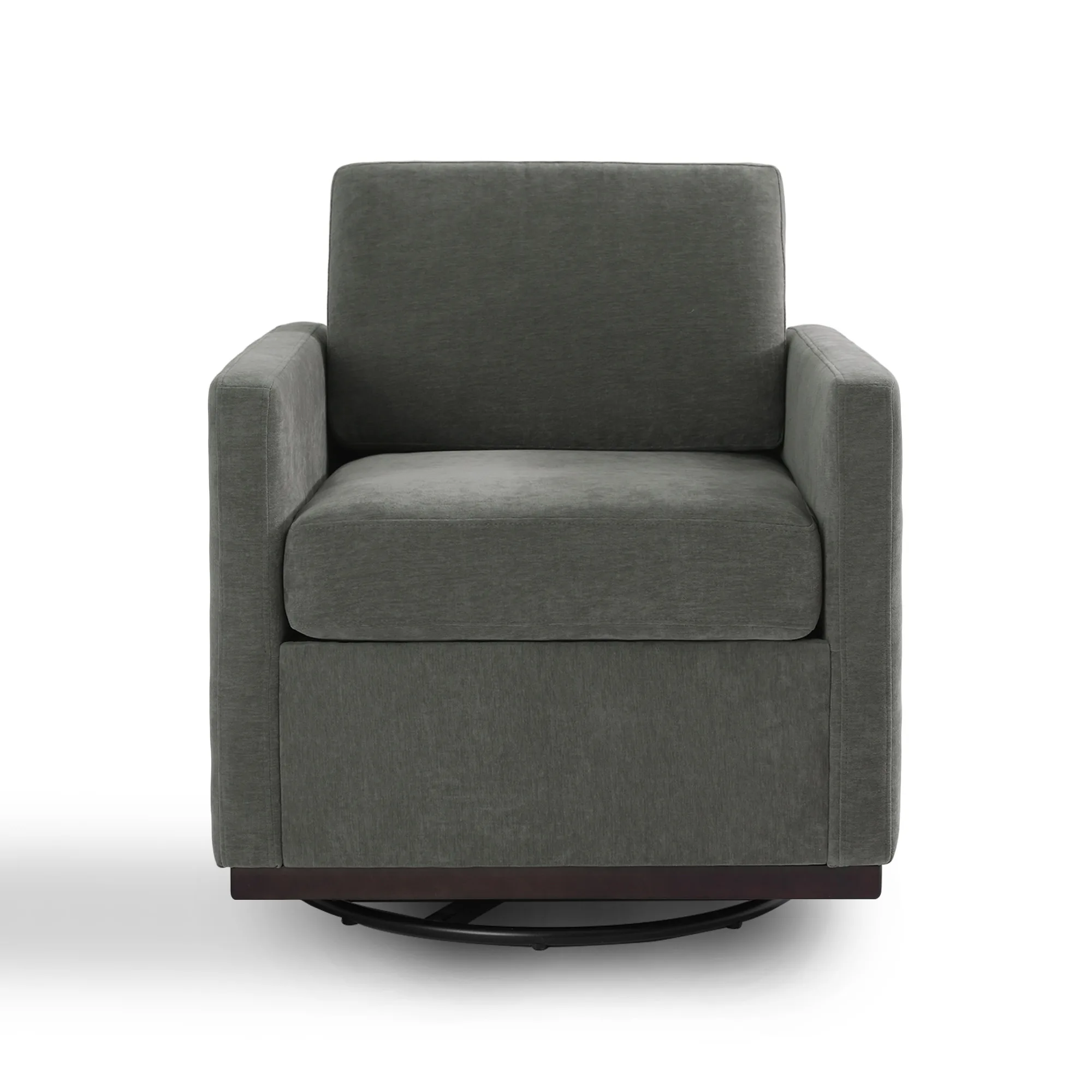 DARK GRAY (9)-TD Enom Track Arm Upholstered Swivel Cushion Chair - Image 1