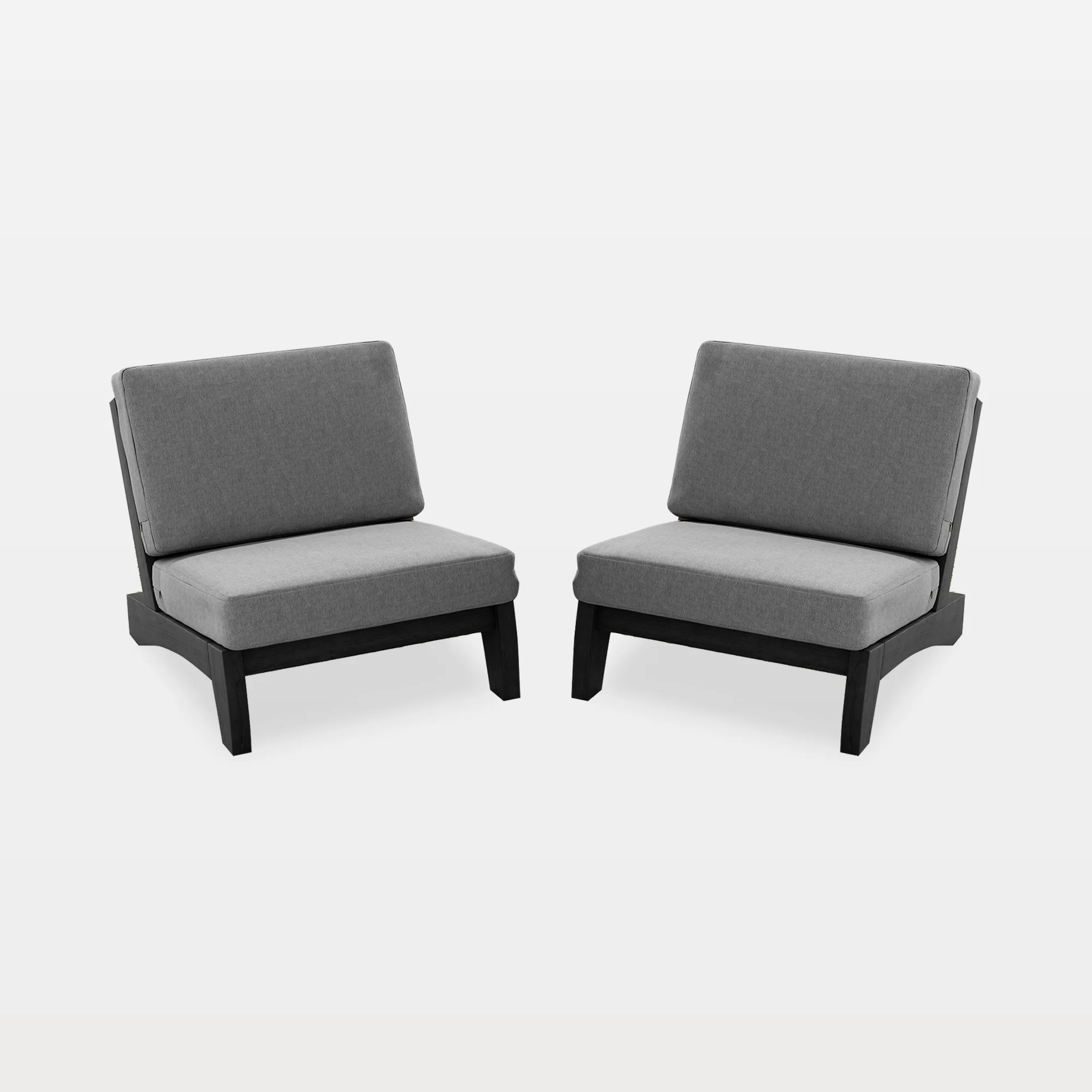 OD0001D-CH2-MAIN Elysian Wooden Outdoor Patio Armless Chairs Set of 2 - Image 1