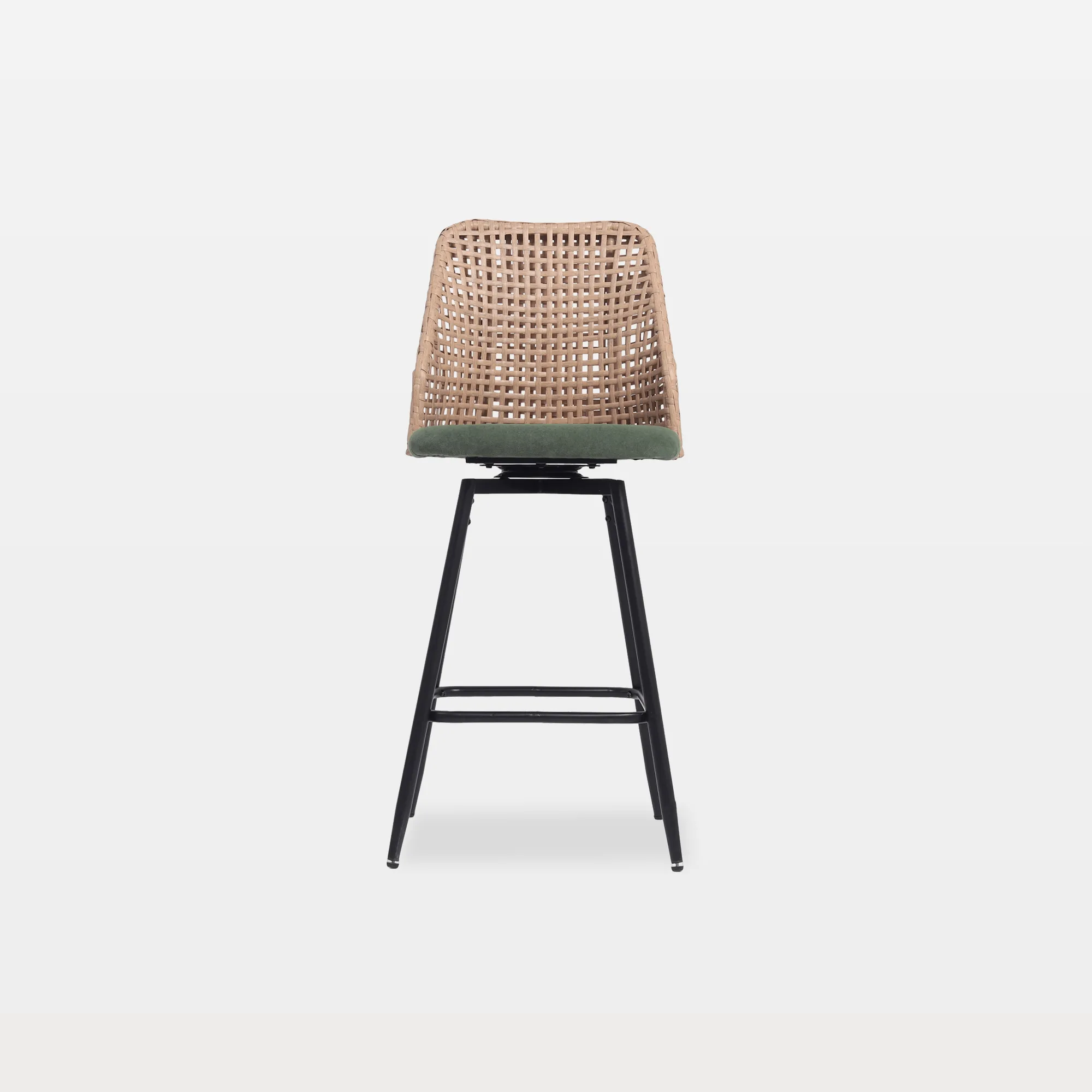 barst06s-single-main Olivay Wicker Swivel Upholstered Bar Stools Set of 2 - Image 1