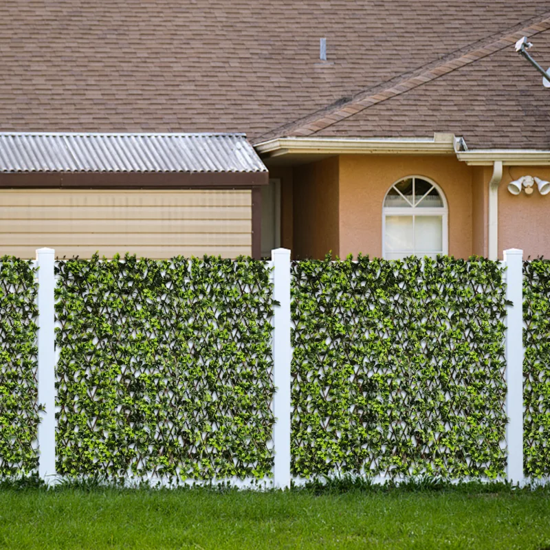 Gisera 50" H x 32" W Expandable Artificial Hedge Gardenia Fence - Image 4