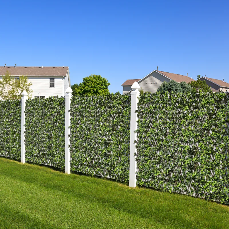 Gisera 50" H x 32" W Expandable Artificial Hedge Gardenia Fence - Image 5
