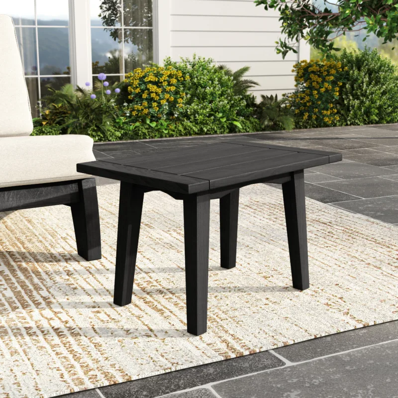 Benisor Teak Wooden Outdoor Rectangular Side Table - Image 2