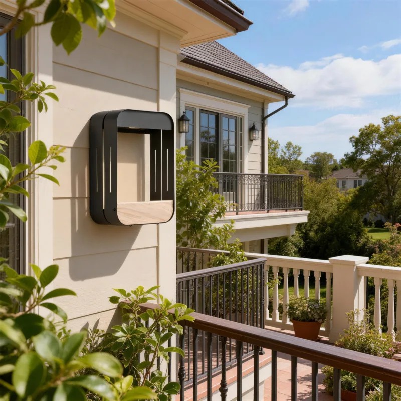 Vedia Dusk to Dawn Solar Powered LED Outdoor Light with Shelf - Image 2