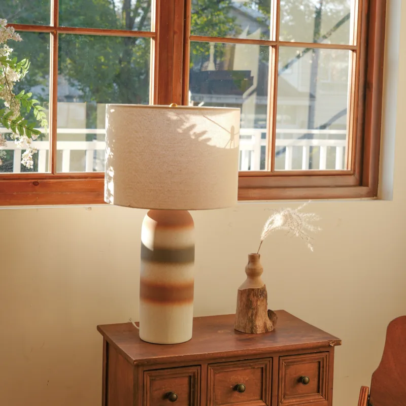 Lenroe Organic Modern Resin Vase Table Lamp - Image 2