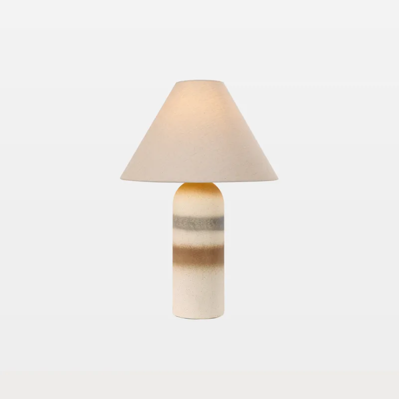 Albern Two-Tone Striped Ceramic Vase Table Lamp