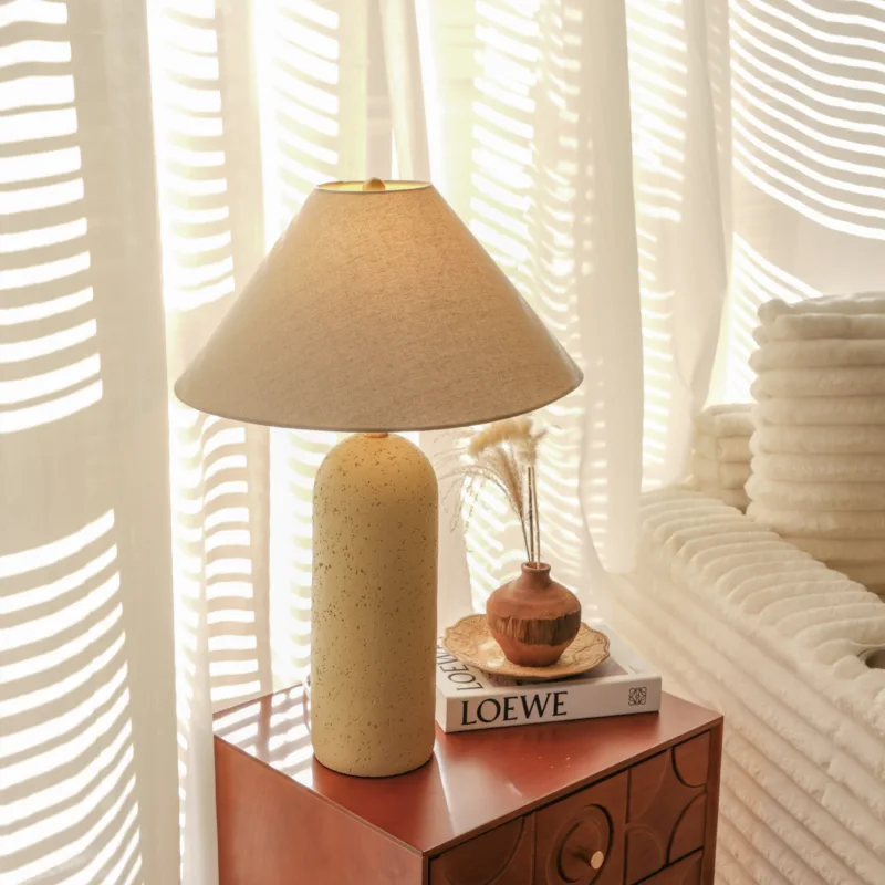 Albern Two-Tone Striped Ceramic Vase Table Lamp - Image 2