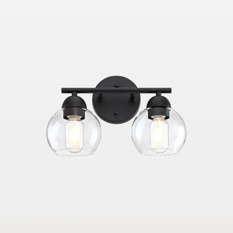 Jonae 2-Light Globe Clear Glass Bathroom Vanity Light