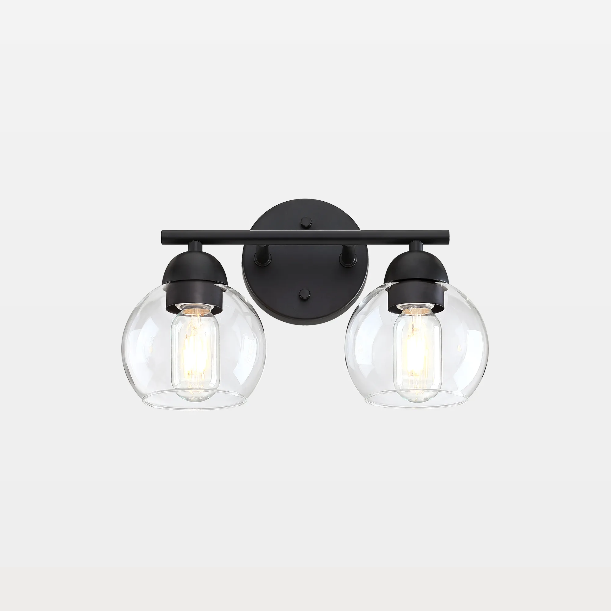 41923-main-wall-lights Jonae 2-Light Globe Clear Glass Bathroom Vanity Light - Image 1