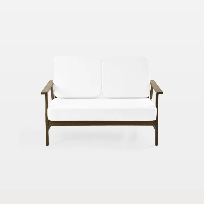Vaila Teak Outdoor Patio Loveseat with Cushions
