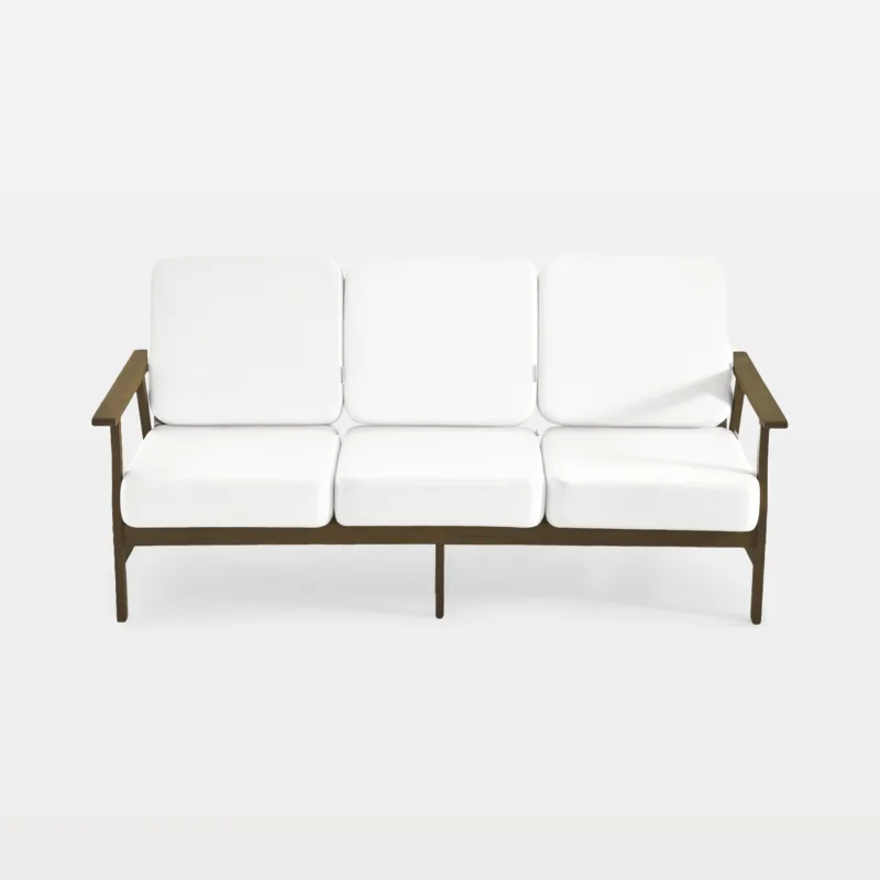 Vaila Teak Outdoor Patio 3-Seater Sofa with Cushions