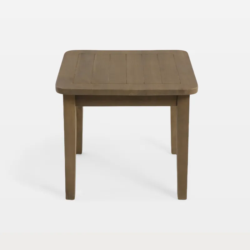 Felian Grooved Square Top Teak Outdoor Side Table
