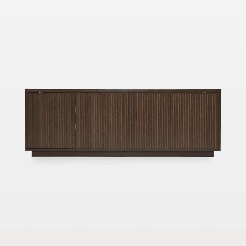 Garen 68.5" Four-Door Minimalist Media Console with Plinth Base