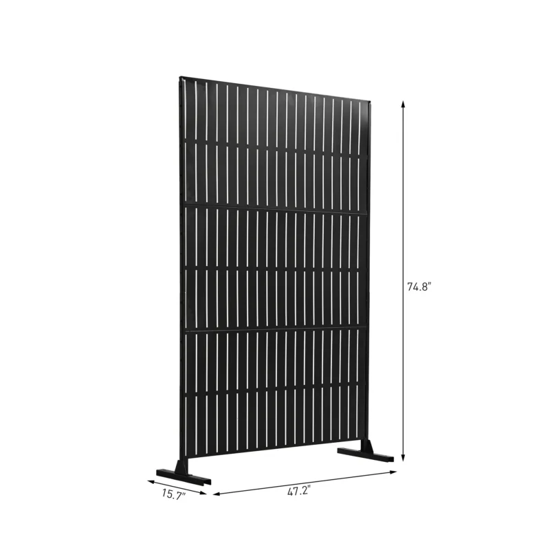 Brenek 6 ft H x 4 ft W Slatted Galvanized Steel Outdoor Privacy Screen - Image 5