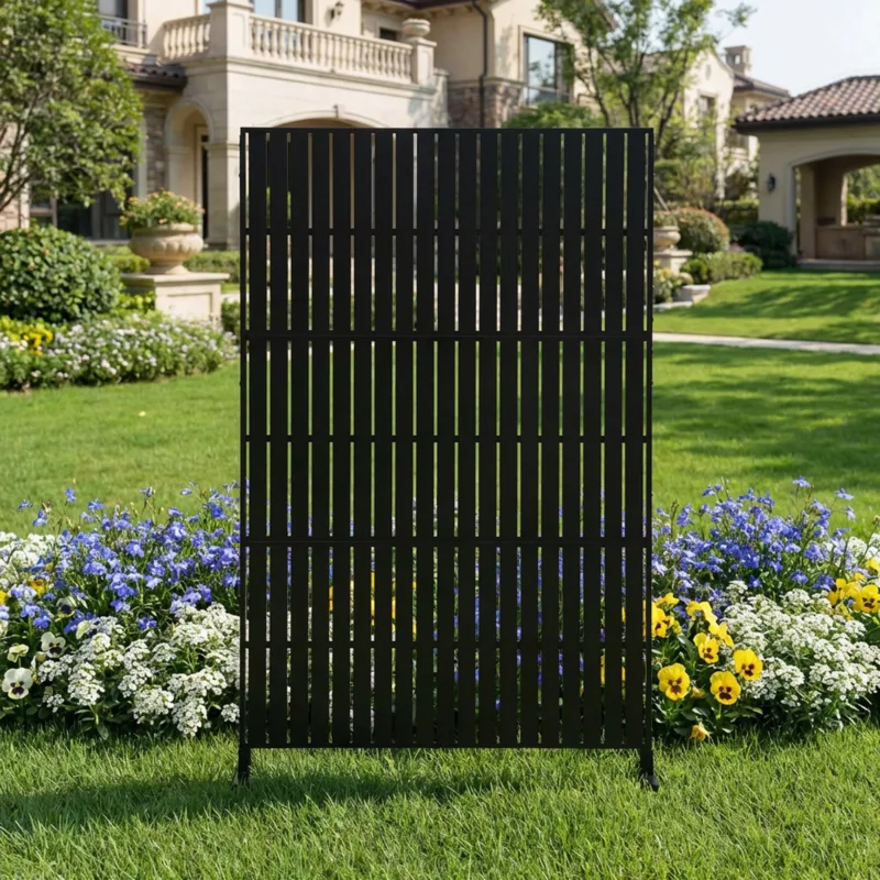 Brenek 6 ft H x 4 ft W Slatted Galvanized Steel Outdoor Privacy Screen - Image 2