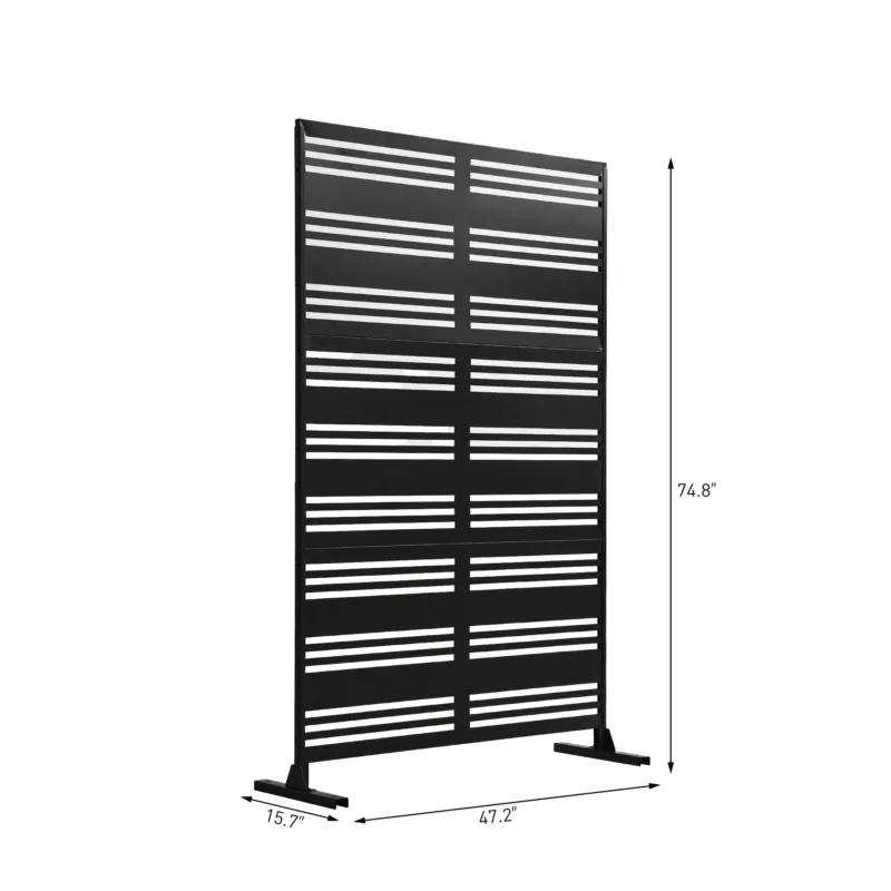 Sorik 6 ft H x 4 ft W Linear Galvanized Steel Outdoor Privacy Screen - Image 5