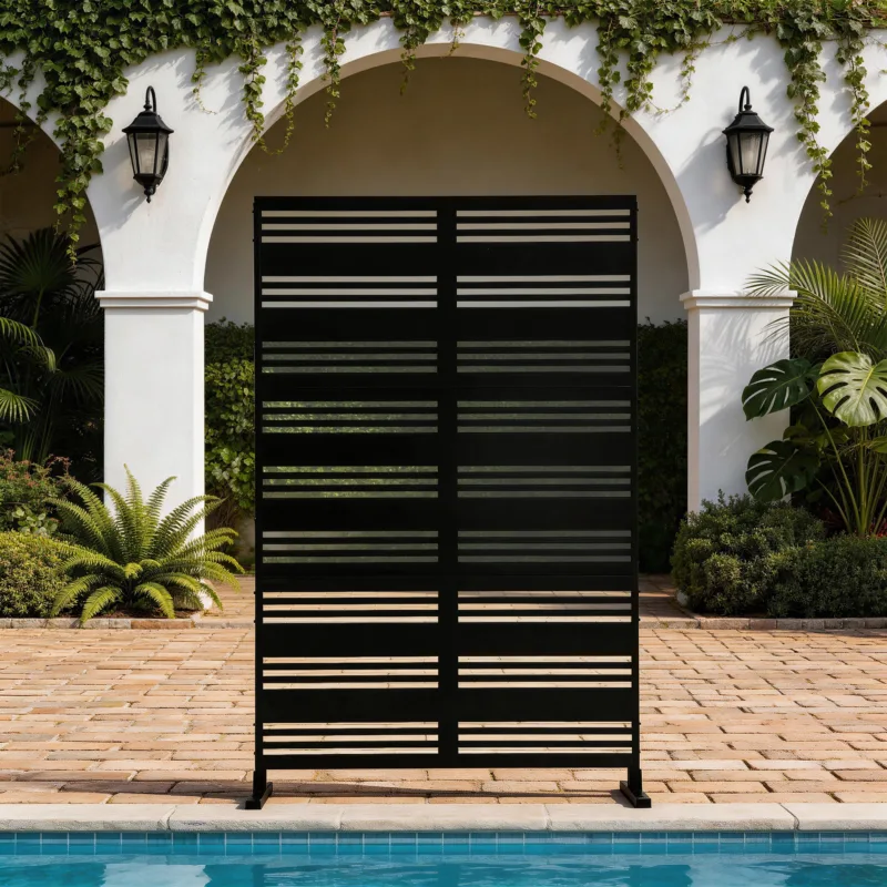 Sorik 6 ft H x 4 ft W Linear Galvanized Steel Outdoor Privacy Screen - Image 2