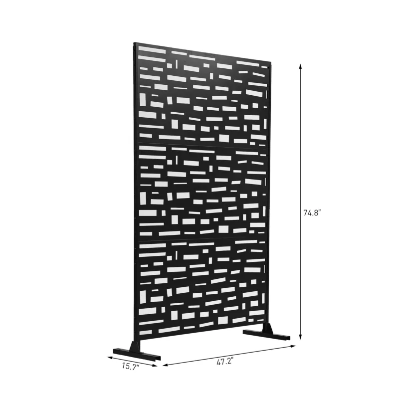 Avery 6 ft H x 4 ft W Staggered Brick Steel Outdoor Privacy Screen - Image 5