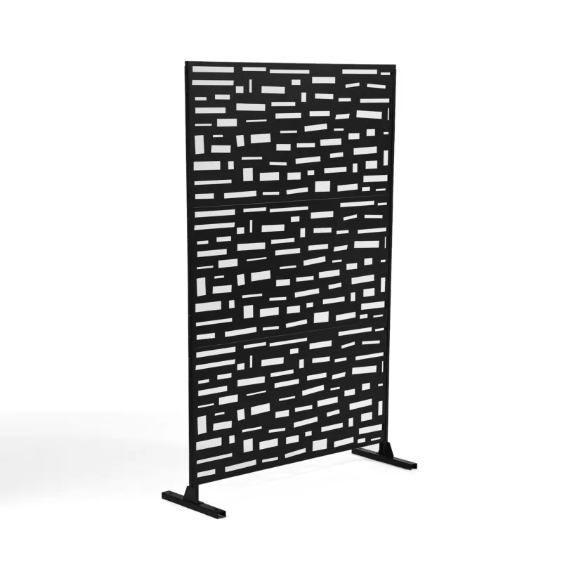 Avery 6 ft H x 4 ft W Staggered Brick Steel Outdoor Privacy Screen - Image 4